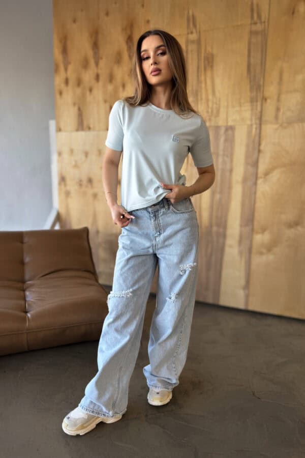 T-Shirt damski BG Sample | jasny błękit