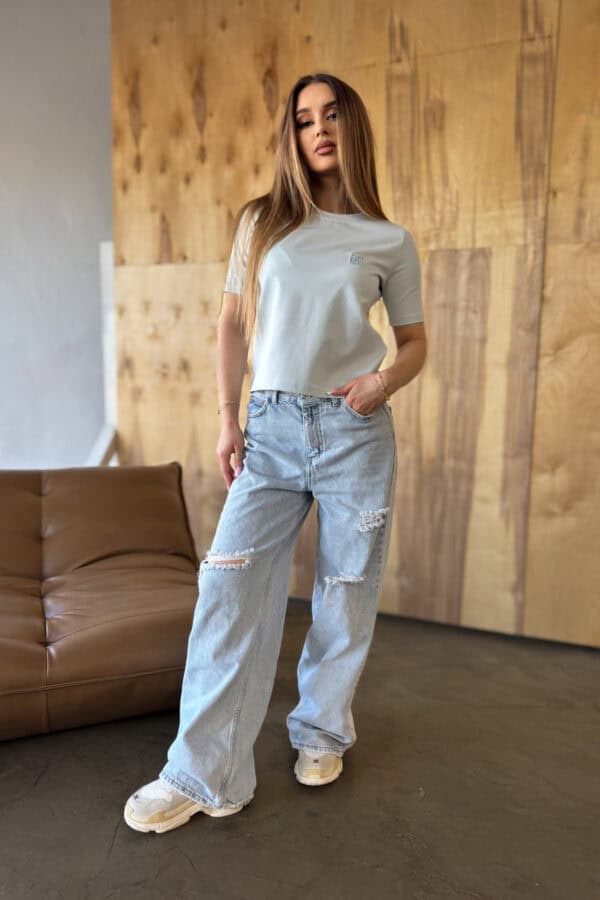 T-Shirt damski BG Sample | jasny błękit