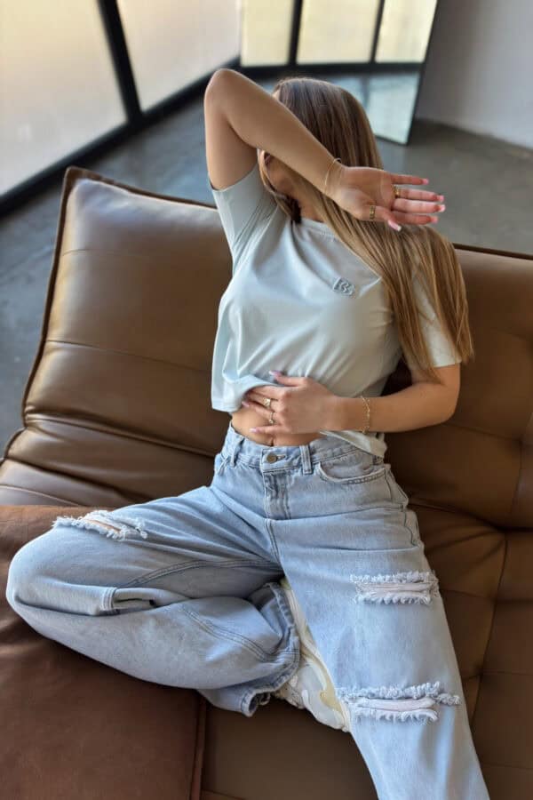 T-Shirt damski BG Sample | jasny błękit