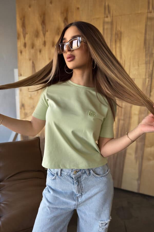 T-Shirt damski BG Sample | pistacja T-Shirt damski BG Sample | pistacja