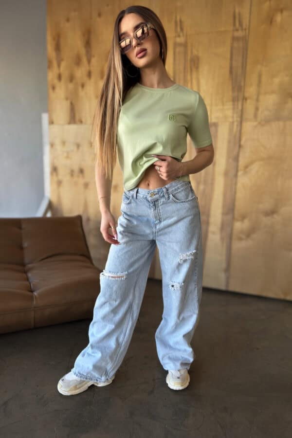 T-Shirt damski BG Sample | pistacja T-Shirt damski BG Sample | pistacja