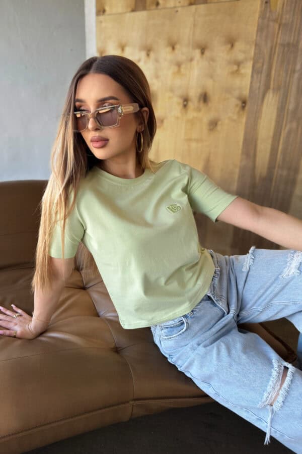 T-Shirt damski BG Sample | pistacja T-Shirt damski BG Sample | pistacja