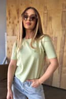 T-Shirt damski BG Sample | pistacja T-Shirt damski BG Sample | pistacja