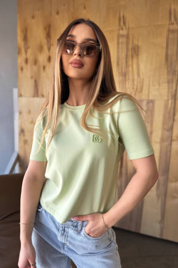 T-Shirt damski BG Sample | pistacja T-Shirt damski BG Sample | pistacja