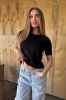 T-Shirt damski BG Sample | czarny T-Shirt damski BG Sample | czarny