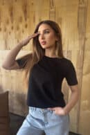 T-Shirt damski BG Sample | czarny T-Shirt damski BG Sample | czarny