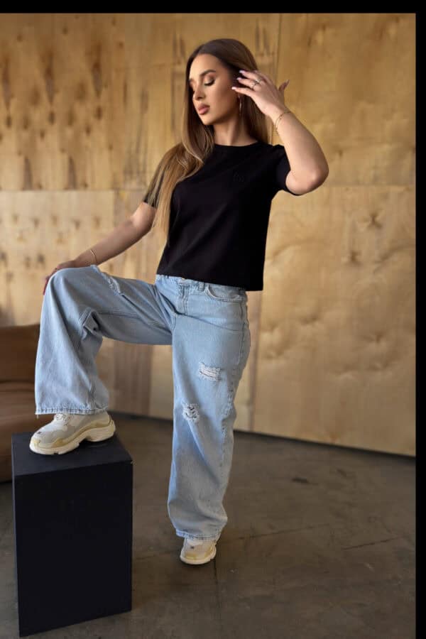 T-Shirt damski BG Sample | czarny T-Shirt damski BG Sample | czarny