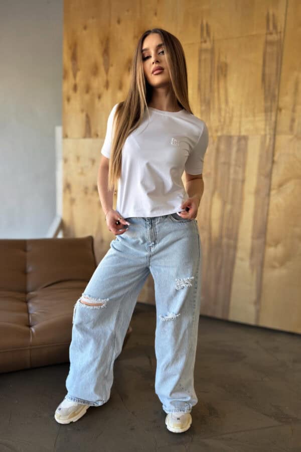 T-Shirt damski BG Sample | biały T-Shirt damski BG Sample | biały