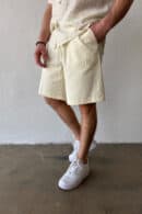 Szorty jeansowe męskie BG Continental | kremowy
