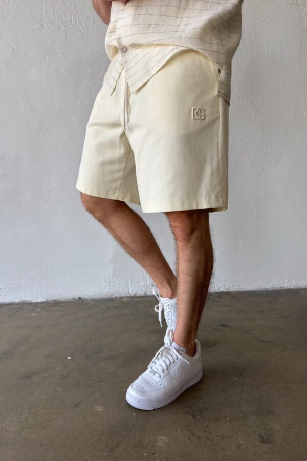 Szorty jeansowe męskie BG Continental | kremowy