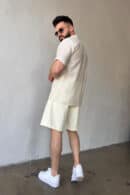 Szorty jeansowe męskie BG Continental | kremowy