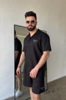 Komplet lniany męski BG Latino | czarny