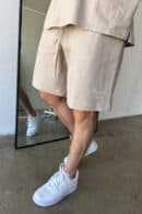 Komplet lniany męski BG Latino | beżowy