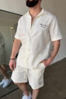 Komplet lniany męski BG Latino | ecru Komplet lniany męski BG Latino | ecru