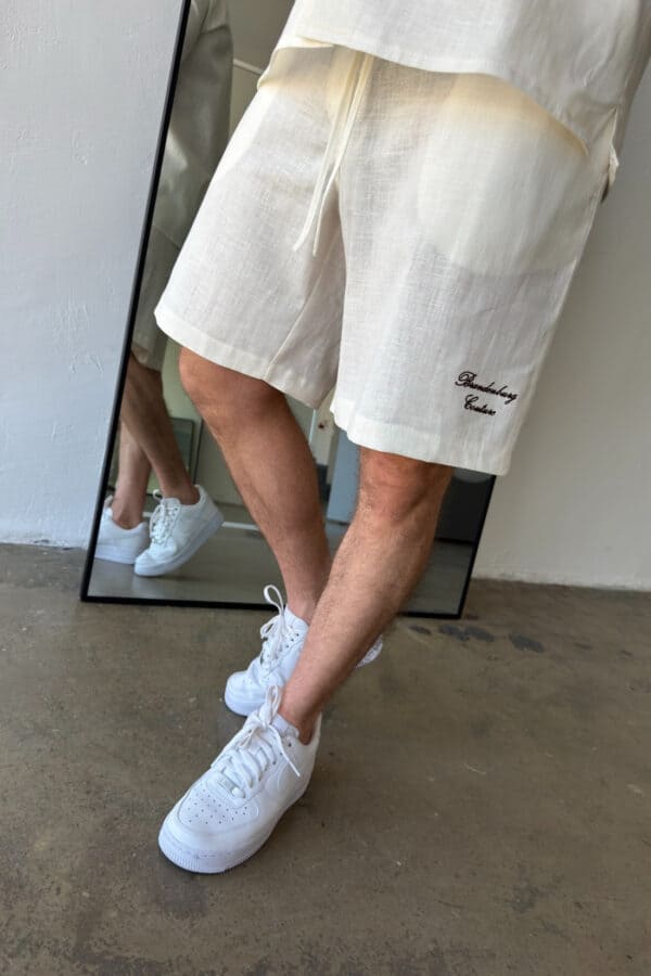 Komplet lniany męski BG Latino | ecru Komplet lniany męski BG Latino | ecru