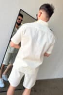 Komplet lniany męski BG Latino | ecru Komplet lniany męski BG Latino | ecru