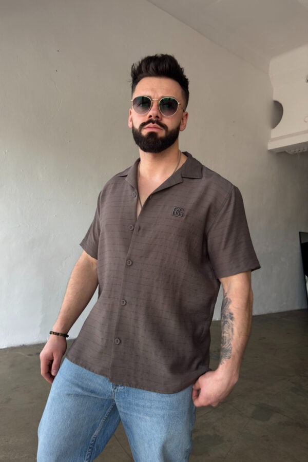 Koszula męska BG Monsun | czekolada