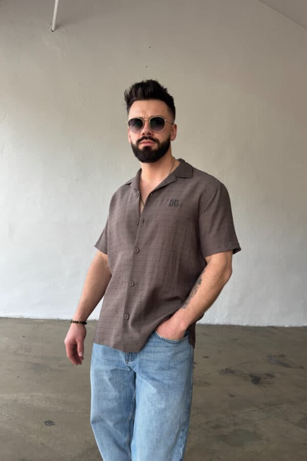 Koszula męska BG Monsun | czekolada Koszula męska BG Monsun | czekolada