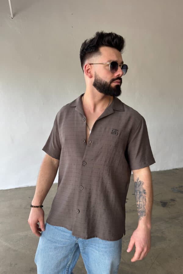 Koszula męska BG Monsun | czekolada Koszula męska BG Monsun | czekolada