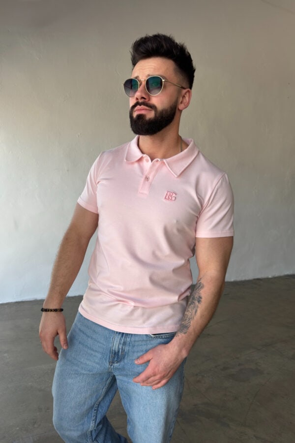 T-Shirt polo męski BG Polo | jasny róż T-Shirt polo męski BG Polo | jasny róż