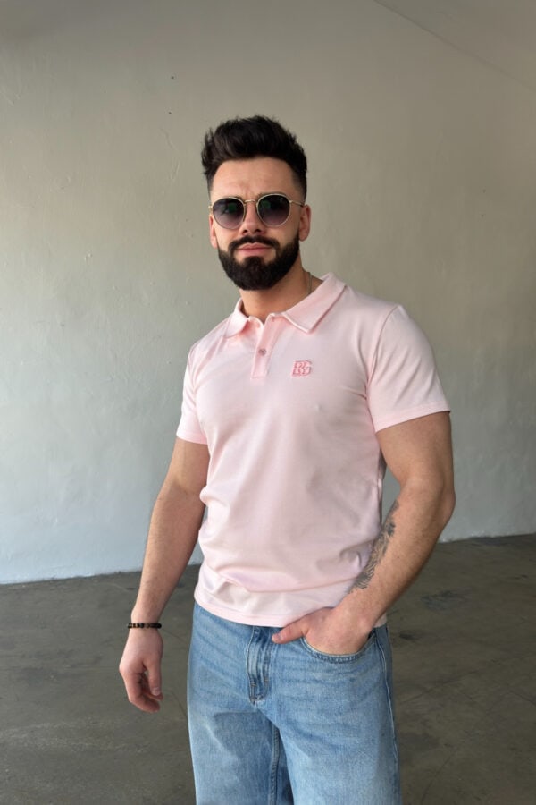 T-Shirt polo męski BG Polo | jasny róż T-Shirt polo męski BG Polo | jasny róż