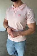 T-Shirt polo męski BG Polo | jasny róż T-Shirt polo męski BG Polo | jasny róż