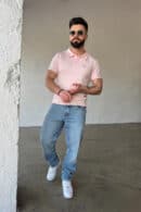 T-Shirt polo męski BG Polo | jasny róż T-Shirt polo męski BG Polo | jasny róż