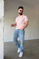 T-Shirt polo męski BG Polo | jasny róż T-Shirt polo męski BG Polo | jasny róż