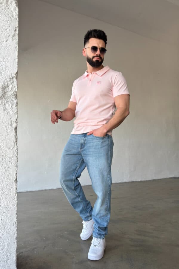 T-Shirt polo męski BG Polo | jasny róż T-Shirt polo męski BG Polo | jasny róż