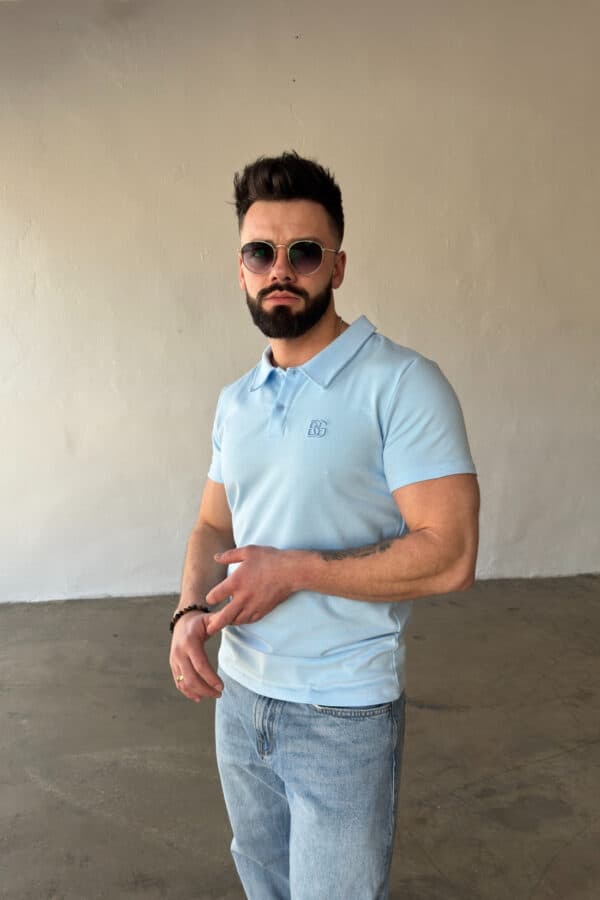 T-Shirt polo męski BG Polo | błękit