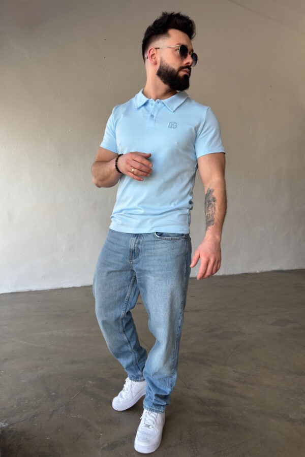 T-Shirt polo męski BG Polo | błękit