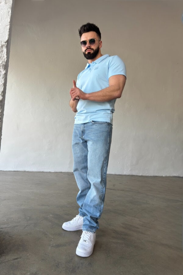 T-Shirt polo męski BG Polo | błękit