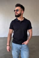 T-Shirt polo męski BG Polo | czarny T-Shirt polo męski BG Polo | czarny