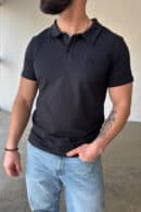 T-Shirt polo męski BG Polo | czarny T-Shirt polo męski BG Polo | czarny