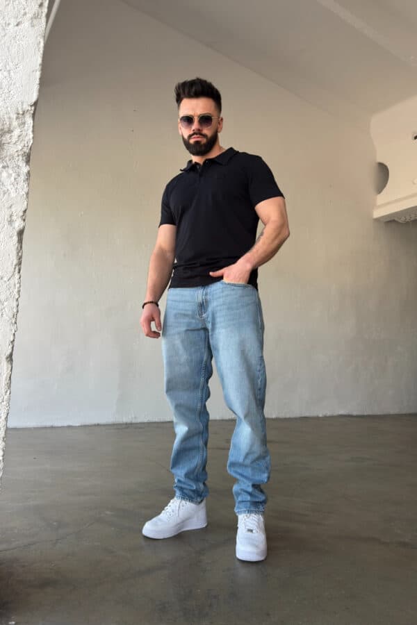 T-Shirt polo męski BG Polo | czarny T-Shirt polo męski BG Polo | czarny