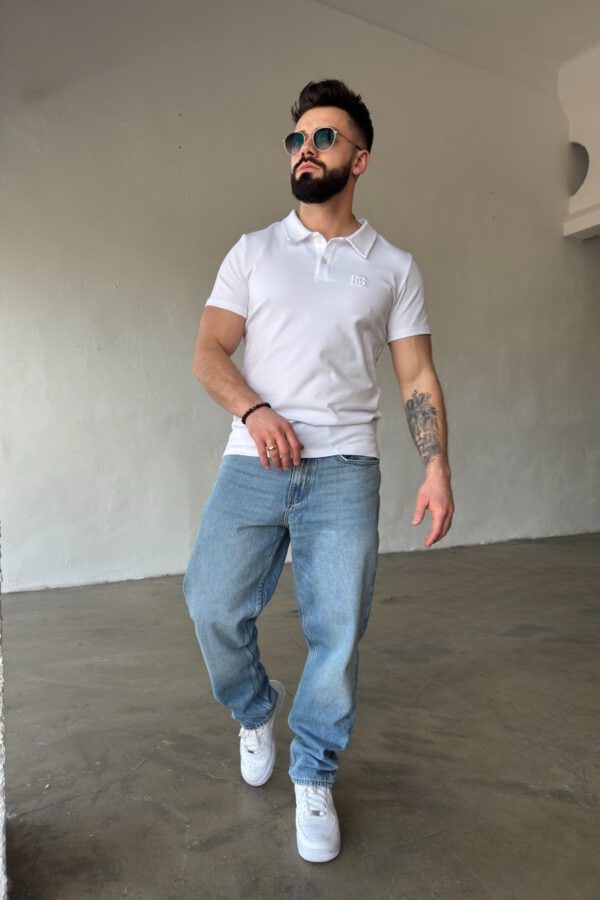 T-Shirt polo męski BG Polo | biały T-Shirt polo męski BG Polo | biały