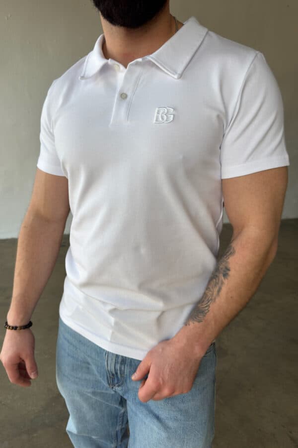 T-Shirt polo męski BG Polo | biały T-Shirt polo męski BG Polo | biały