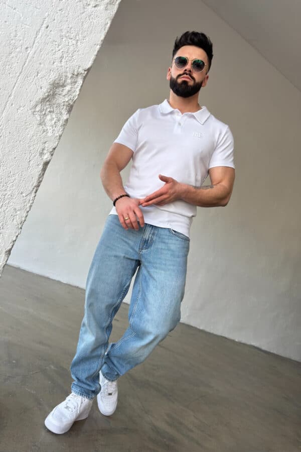 T-Shirt polo męski BG Polo | biały T-Shirt polo męski BG Polo | biały