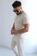 T-Shirt męski BG Bond | jasny beż