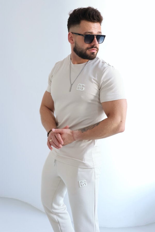 T-Shirt męski BG Bond | jasny beż