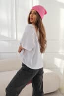 T-Shirt damski BG Ocean | biały-róż