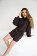 Szorty damskie BG Bills | gorzka czekolada Szorty damskie BG Bills | gorzka czekolada