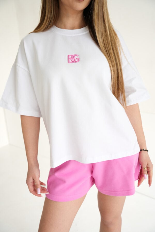 T-Shirt damski BG Ocean | biały-róż T-Shirt damski BG Ocean | biały-róż