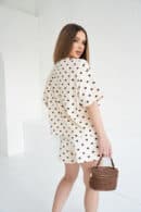 T-Shirt damski BG Dots | wanilia - czekolada kropki