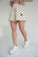 Szorty damskie w kropki waniliowe - czekoladowe - BG Piano
