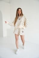 Szorty damskie w kropki waniliowe - czekoladowe - BG Piano