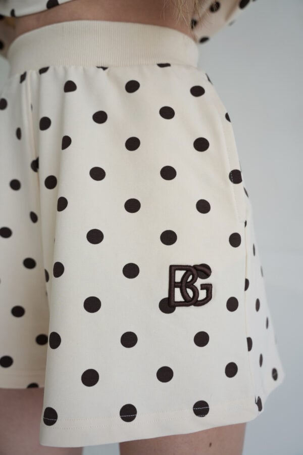 Szorty damskie w kropki waniliowe - czekoladowe - BG Piano