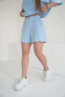 Szorty welurowe damskie BG Mave | błękit