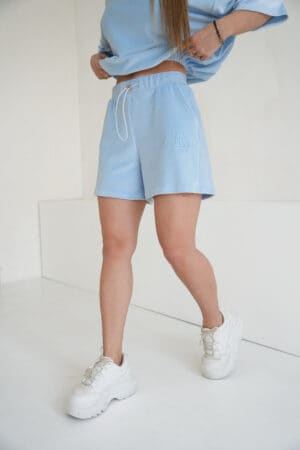 Szorty welurowe damskie BG Mave | błękit