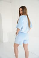 Szorty welurowe damskie BG Mave | błękit